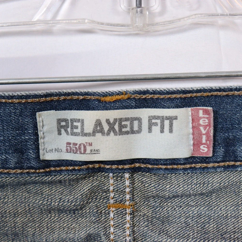 Levi's 550 Relaxed‎ Fit Jeans 42x30 Blue Mens Denim Distressed Workwear